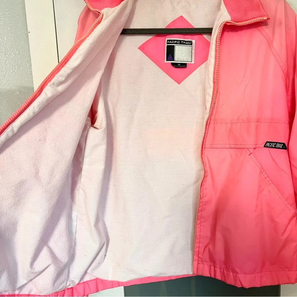 80s Vintage Pacific Trails Pink Lightweight Womens Windbreaker Jacket Size Med - Picture 6 of 14